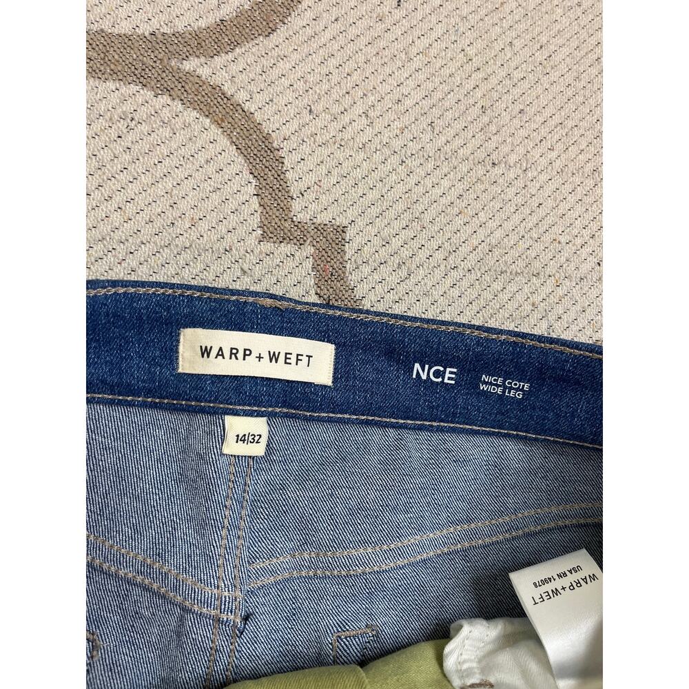Warp + Weft NCE Nice Cote Wide Leg Two-Tone Two-Faced Jeans Size 14/32 MSRP $98 - Picture 11 of 15